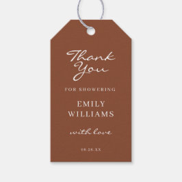 Bohemian Terracotta Vrijgezellenfeest Favor Tag Cadeaulabel