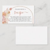 Bohemian Terracotta Vrijgezellenfeest Recipe Card Informatiekaartje (Voorkant / Achterkant)