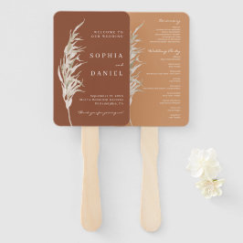 Bohemian Terracotta Wedding Programme Fan Handwaaier