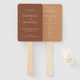 Bohemian Terracotta Wedding Programme Fan Handwaaier