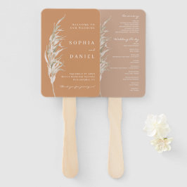 Bohemian Terracotta Wedding Programme Fan Handwaaier