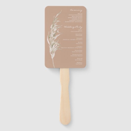 Bohemian Terracotta Wedding Programme Fan Handwaaier (Achterkant)