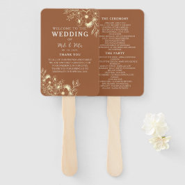 Bohemian Terracotta Wedding Programme Handwaaier