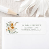 Bohemian Terracotta Wedding Return address Label (Insitu)