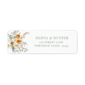 Bohemian Terracotta Wedding Return address Label (Voorkant)