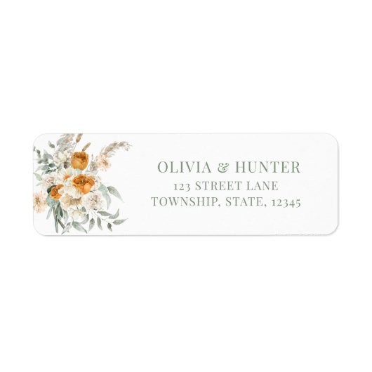 Bohemian Terracotta Wedding Return address Label (Voorkant)