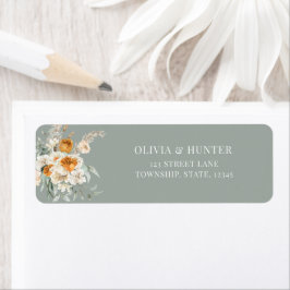 Bohemian Terracotta Wedding Return address Label