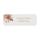 Bohemian Terracotta Wedding Return Label (Voorkant)