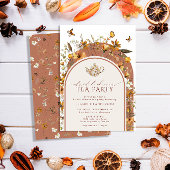 Bohemian Terracotta Wildflowers Bruidsthee Party Kaart