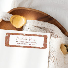 Bohemian Terracotta Wildflowers Vrijgezellenfeest Etiket