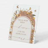 Bohemian Terracotta Wildflowers Vrijgezellenfeest Reclamebord Met Voetstuk (Voorkant)