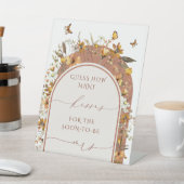 Bohemian Terracotta Wildflowers Vrijgezellenfeest Reclamebord Met Voetstuk (Insitu)