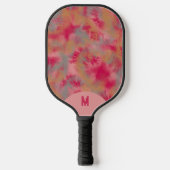 Bohemian Tie-dyed Vibrant Pink Monogramed Pickleball Paddle (Voorkant)