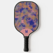 Bohemian Tie-dyed Vibrant Purple Monogramed Pickleball Paddle (Achterkant)