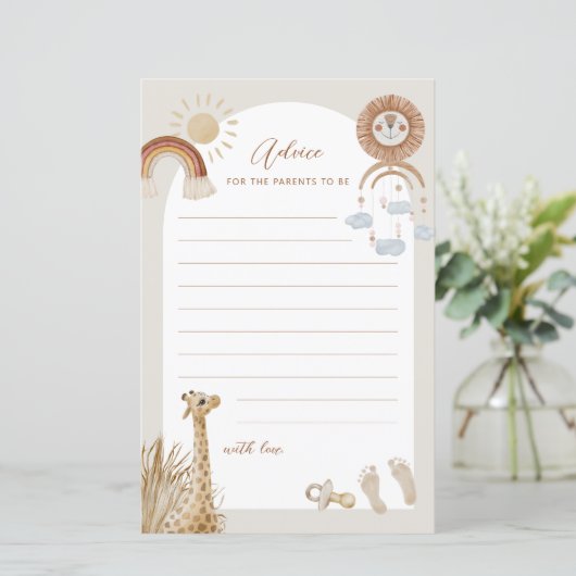 Bohemian Toys Giraffe Sun Advice for ouders to be (Staand voorkant)