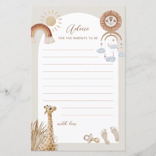 Bohemian Toys Giraffe Sun Advice for ouders to be (Voorkant)