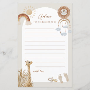 Bohemian Toys Giraffe Sun Advice for ouders to be