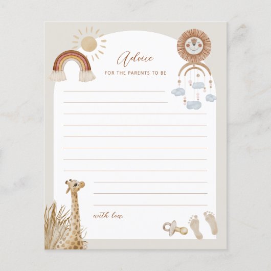 Bohemian Toys Giraffe Sun Advice for ouders to be Flyer (Voorkant)