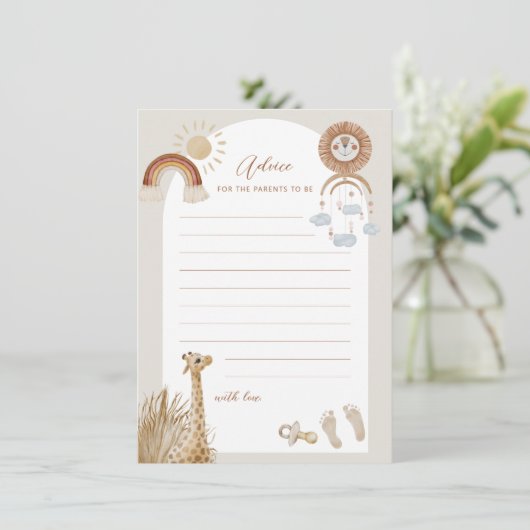 Bohemian Toys Giraffe Sun Advice for ouders to be Kaart (Staand voorkant)