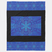 Bohemian Tranquil Blue Star Flower Cosy Fleece Deken (Voorkant)
