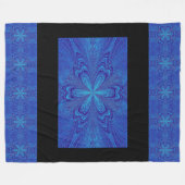 Bohemian Tranquil Blue Star Flower Cosy Fleece Deken (Voorkant (Horizontaal))