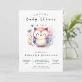 Bohemian Trees Owl Baby shower Kaart (Staand voorkant)