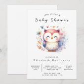 Bohemian Trees Owl Baby shower Kaart (Voorkant / Achterkant)