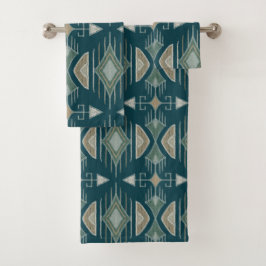 Bohemian Tribal Arrows, Blauwgroen, Olijf, Salie Bad Handdoek