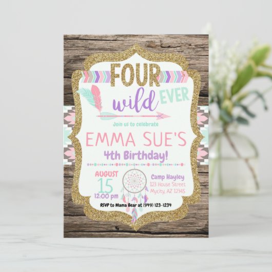 Bohemian Tribal Drocatcher Four Ever Wild Kaart (Staand voorkant)