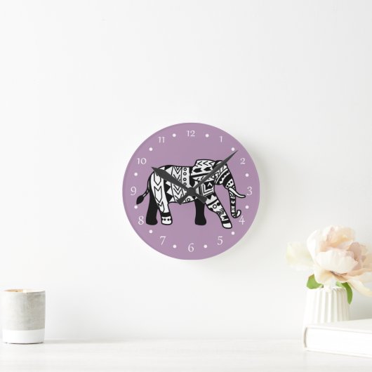 Bohemian Tribal Elephant Ronde Klok (Huis)