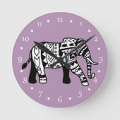 Bohemian Tribal Elephant Ronde Klok (Voorkant)
