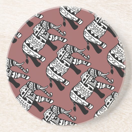 Bohemian Tribal Elephant Zandsteen Onderzetter (Voorkant)