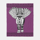 Bohemian Tribal Geo Elephant Fleece Deken (Voorkant)