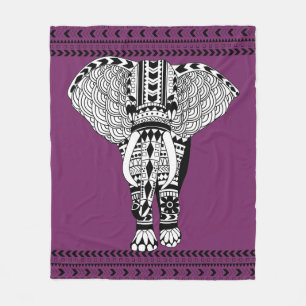 Bohemian Tribal Geo Elephant Fleece Deken