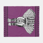 Bohemian Tribal Geo Elephant Fleece Deken (Voorkant (Horizontaal))