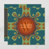 Bohemian Tribal Monogram Weddenschap Kaart (Voorkant / Achterkant)