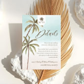Bohemian Tropical Palm Trees Wedding Guest Details Informatiekaartje