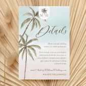 Bohemian Tropical Palm Trees Wedding Guest Details Informatiekaartje