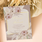 Bohemian Tropische bloemenbruiloft Lijst Folie Uitnodiging