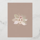 Bohemian Tropische bloemenbruiloft Lijst Folie Uitnodiging (Achterkant)