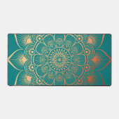 Bohemian Turquoise Peach Mandala Bureaumat (Voorkant)