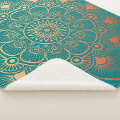 Bohemian Turquoise Peach Mandala Sherpa Deken (3/4)