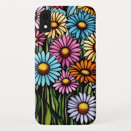Bohemian Vibrant Daisies - Glas in lood Look Case-Mate iPhone Case (Achterkant)