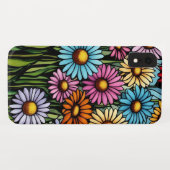 Bohemian Vibrant Daisies - Glas in lood Look Case-Mate iPhone Case (Achterkant (horizontaal))