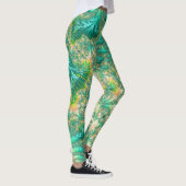 Bohemian Vibrant Trippy Fractal Abstracte Spiraal Leggings (Rechts)