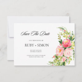 Bohemian Watercolor Floral Wedding Save The Date