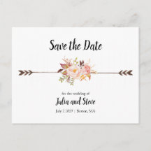 Bohemian Waterverf Flowers Elegant Save the Date