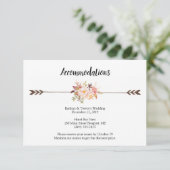 Bohemian Waterverf Flowers Trouwaccommodaties Informatiekaartje (Staand voorkant)