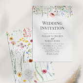 Bohemian Waterverf Wildflower Bruiloft Uitnodigen Kaart