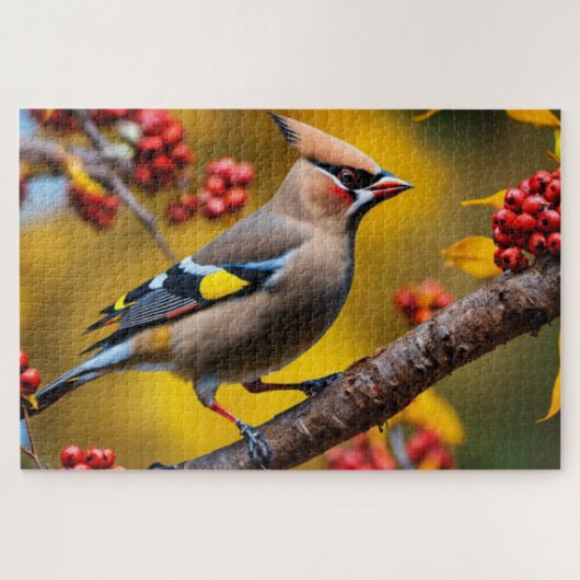 Bohemian Waxwing puzzel (Horizontaal)